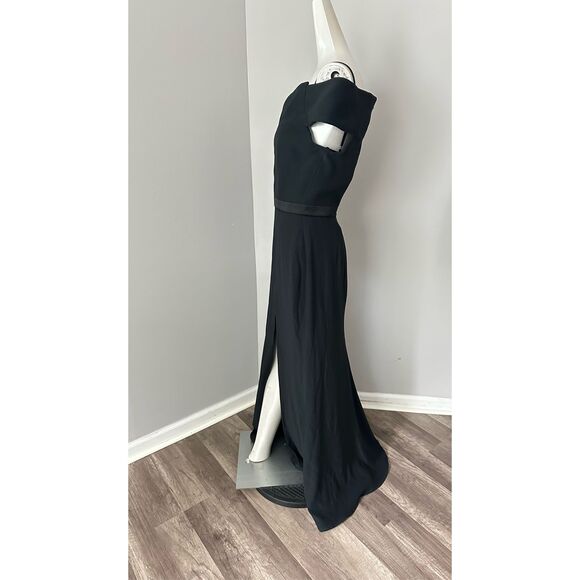 Alexander McQueen Drape Off-The-Shoulder Side Slit Gown - Picture 7 of 11